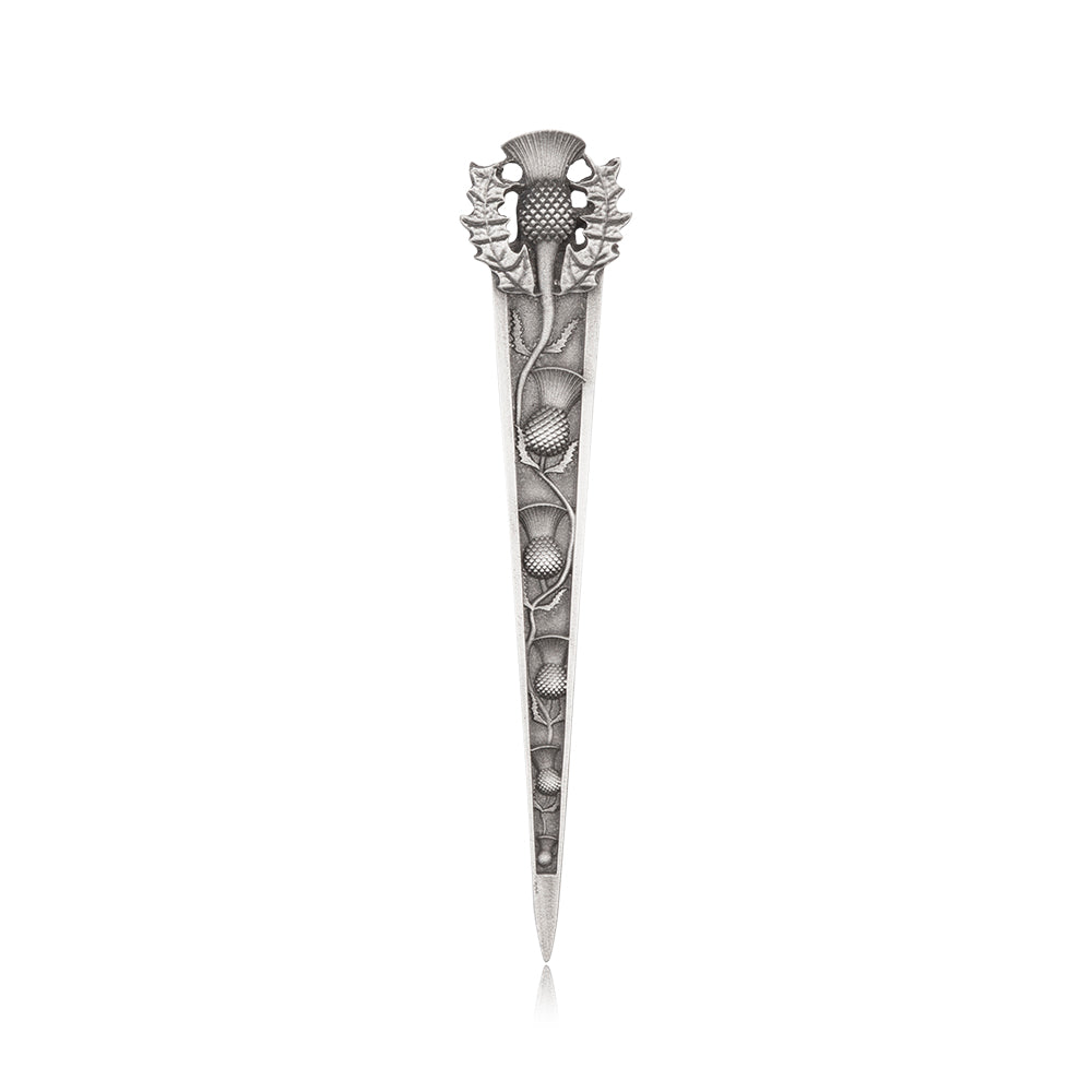 Thistle Pewter Kilt Pin - 3 Finishes available - Braemar Highlandwear Matte