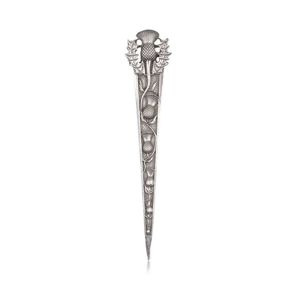 Thistle Pewter Kilt Pin - 3 Finishes available - Braemar Highlandwear Polished